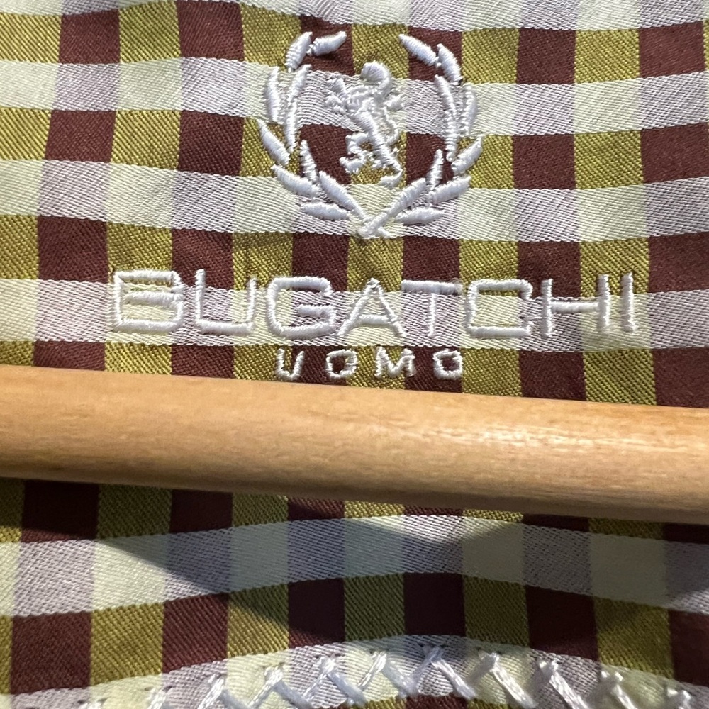 Bugatchi 🆕 Cotton Checkered button-down casual shirt size extra large - Picture 3 of 5